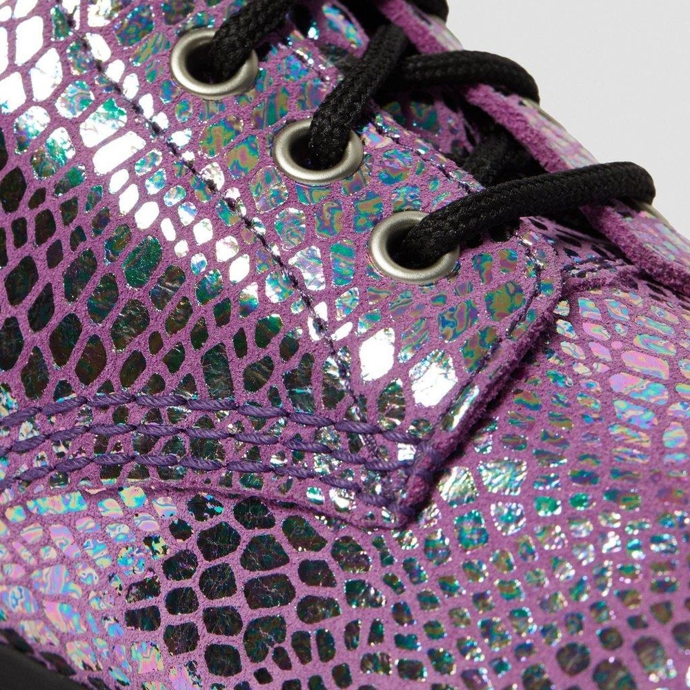 Dr. Martens Pascal 1460 Metallic Purple Snake Rare Find Women’s Combat Boots - Picture 3 of 13